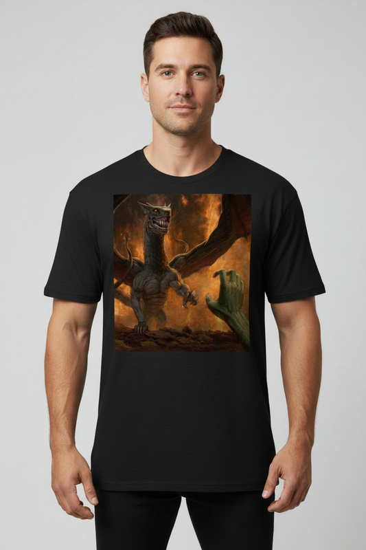 Grauer Drachenfeuer Herren Premium Heavyweight T-Shirt