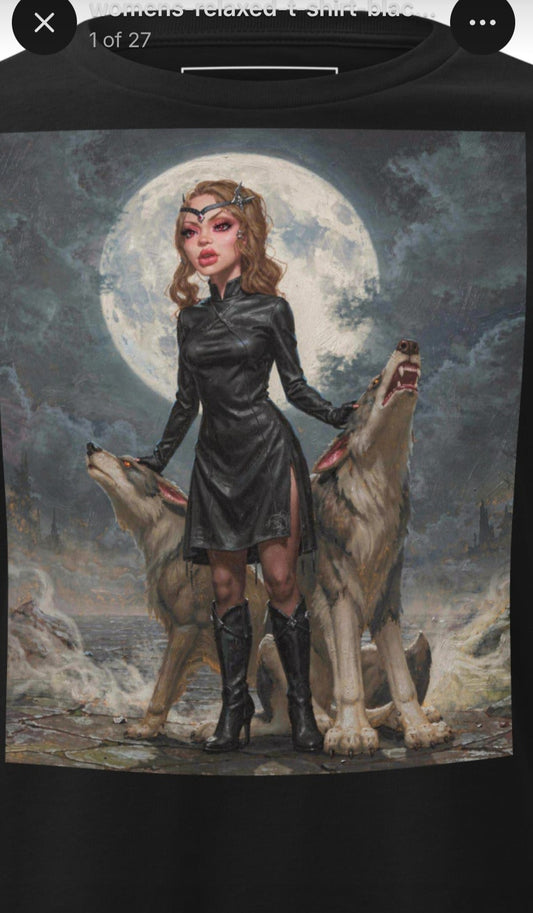 Moonlit Wolves Gothic Relaxed Tee